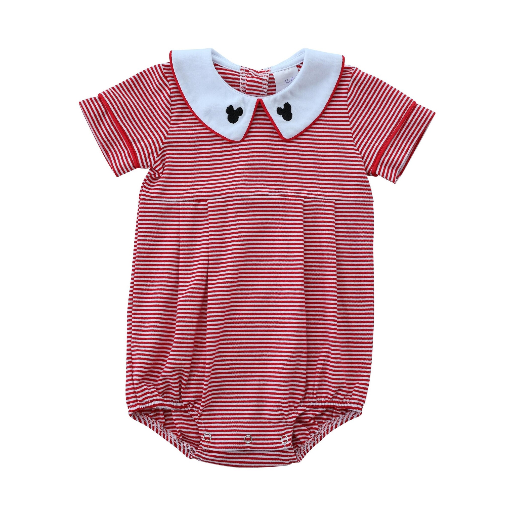 Itsy Bitsy Baby Boys Light Blue Striped Bubble - Mickey Mouse Collar main image 0