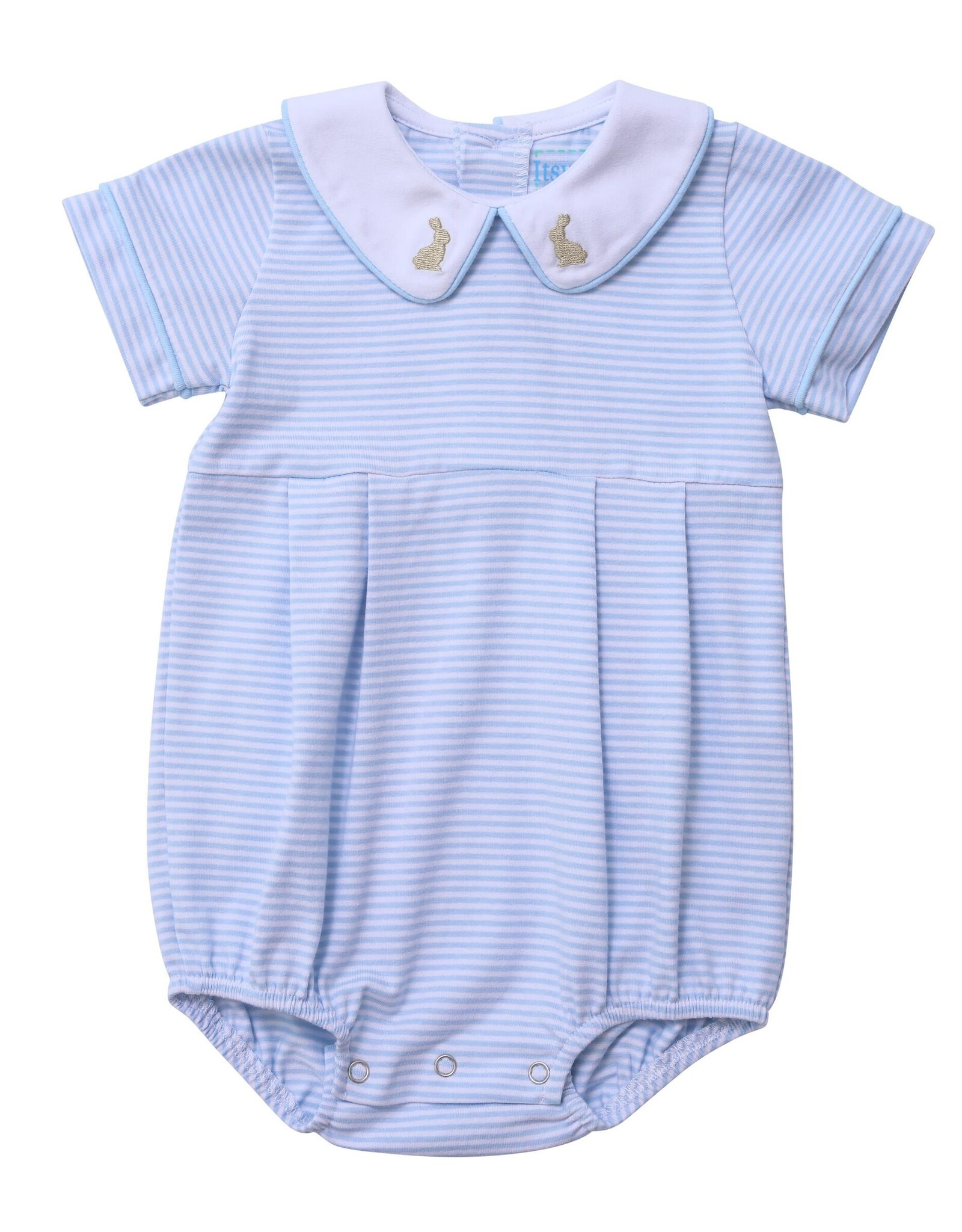 Itsy Bitsy Light Blue & White Stripe Bunny Bubble