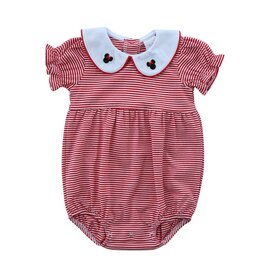 Itsy Bitsy Red & White Stripe Mouse Ruffle Bubble