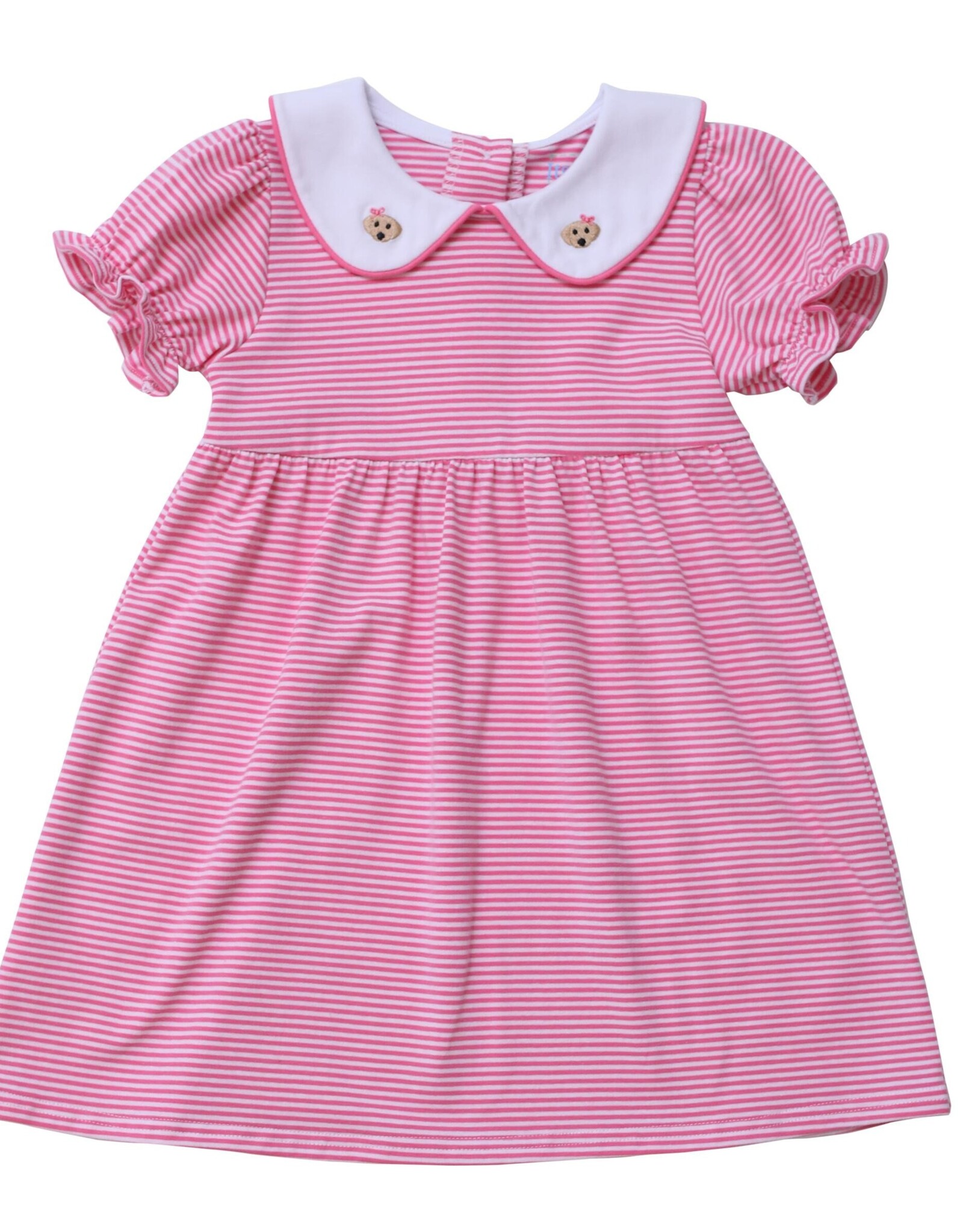 Itsy Bitsy Dark Pink & White Stripe Puppy Dress
