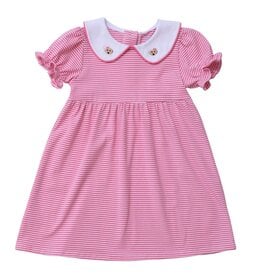 Dark Pink & White Stripe Puppy Dress