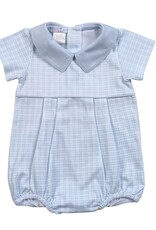 Baby Loren Blue Plaid Pima Boys Bubble