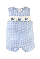 Petit Ami Blue Gingham Smocked Whale Jon Jon