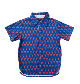 TukTuk Designs Blue & Red Crawfish Short Sleeve Polo