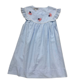 Sweet Dreams Blue Chambray Heart Flag Dress