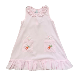 Sweet Dreams Pink Gown W/ Embroidered Bunny & Carrot