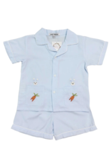 Sweet Dreams Blue PJ's W/ Embroidered Bunny & Carrot