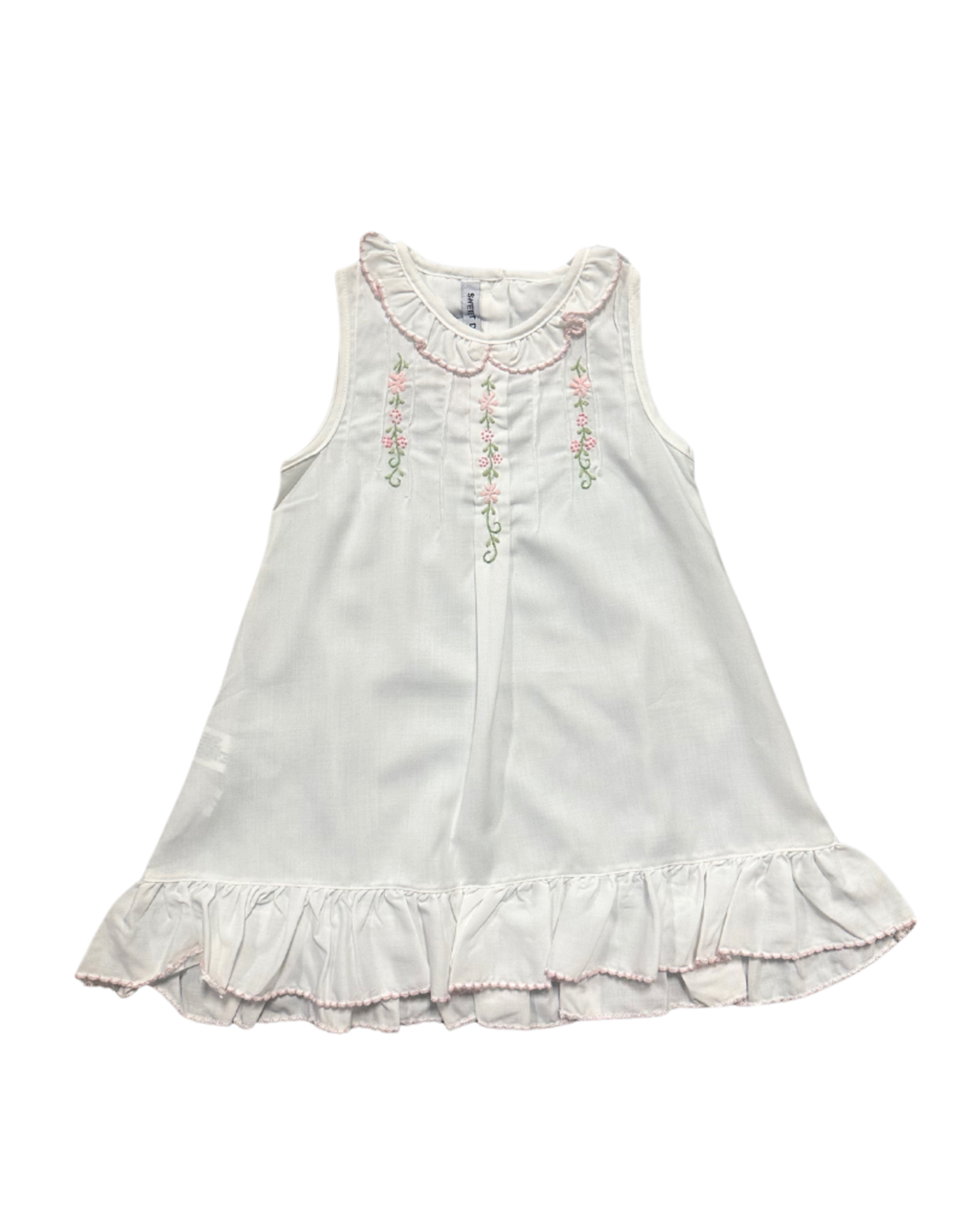 Sweet Dreams White Gown W/ Embroidered Flower Vine