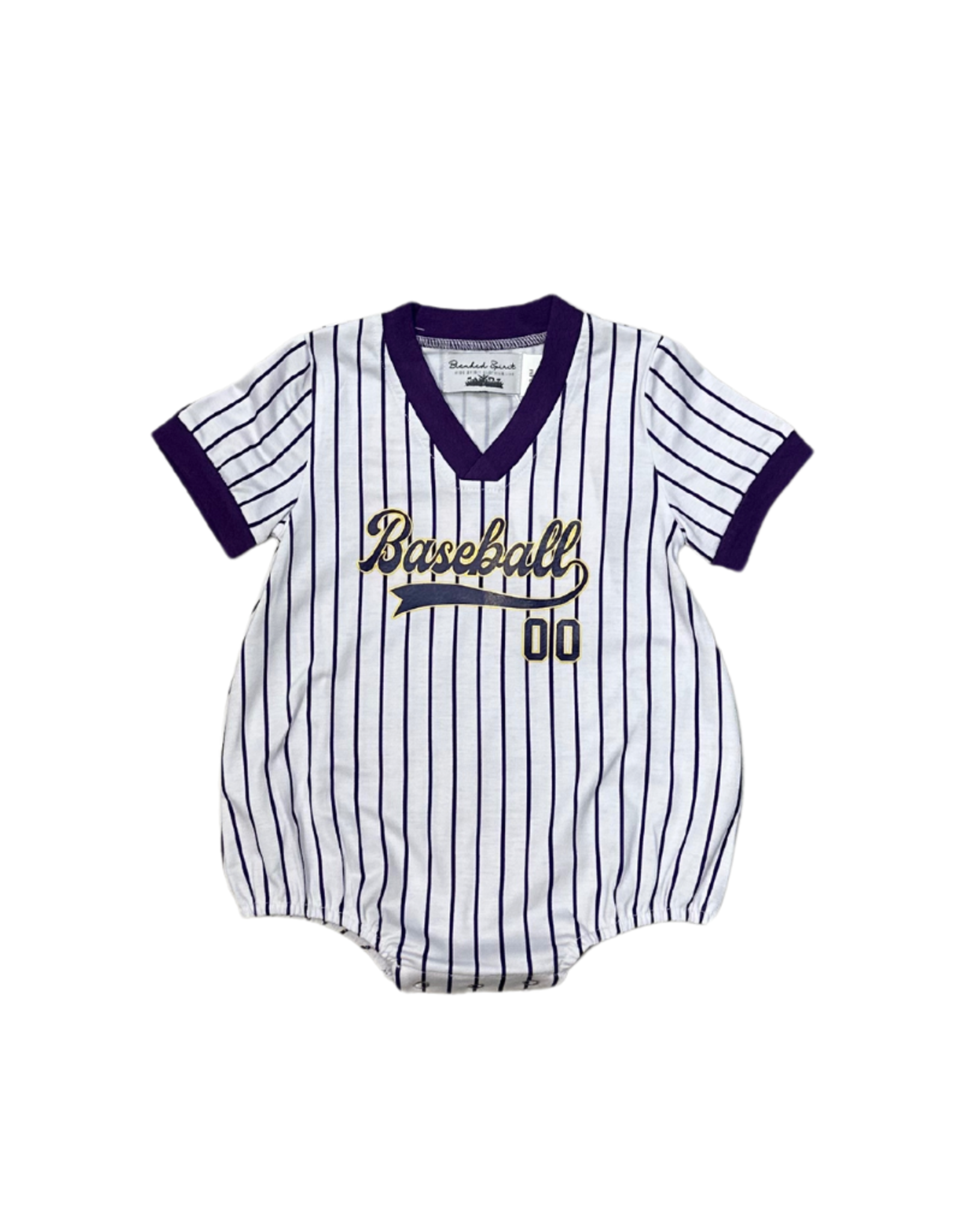 Boys Purple & Gold Baseball Jersey Bubble