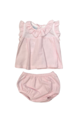 Babidu Baby Pink Ruffle Sleeve Bloomer Set