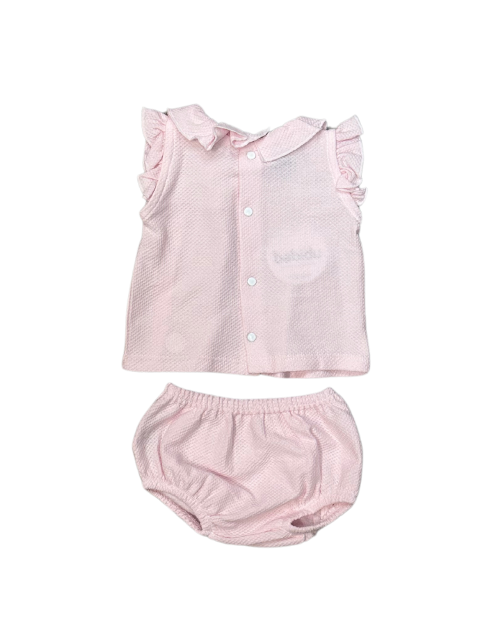 Babidu Baby Pink Ruffle Sleeve Bloomer Set