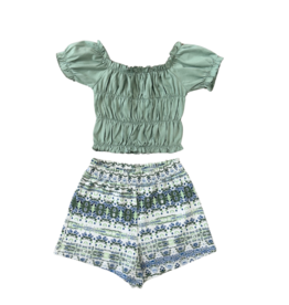 Mayoral Green Printed Short Set - 14