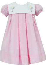 Anavini Birthday Pink Check Dress w/ Square Collar