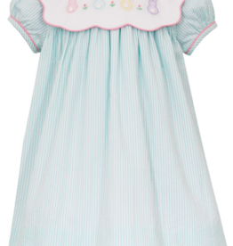 Anavini Cotton Tail Aqua Stripe Seersucker Dress