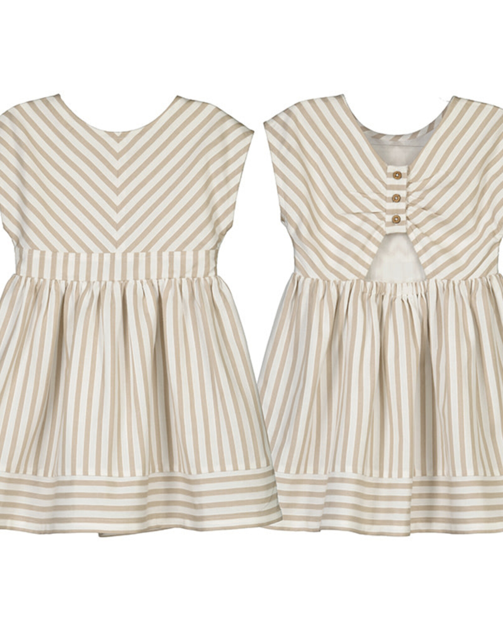 Mayoral Beige & White Stripe Dress