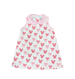 Lulu Bebe LLC Reese Pink Minnie Pima Peter Pan Collar Dress