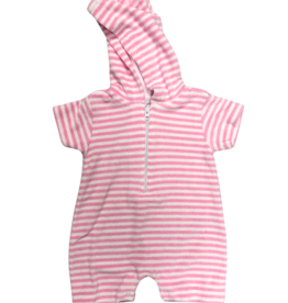 Kissy Kissy Pink Stripe Cabana Terry Romper