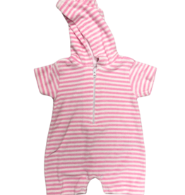 Kissy Kissy Pink Stripe Terry Cloth Romper