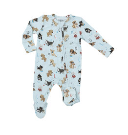 Angel Dear Blue Puppy Alphabet 2 Way Zipper Footie