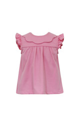 Claire and Charlie Pink Knit Blouse w/ Scalloped Collar