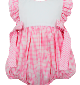 Claire and Charlie Pink/White Check Bubble w/ Side Bows