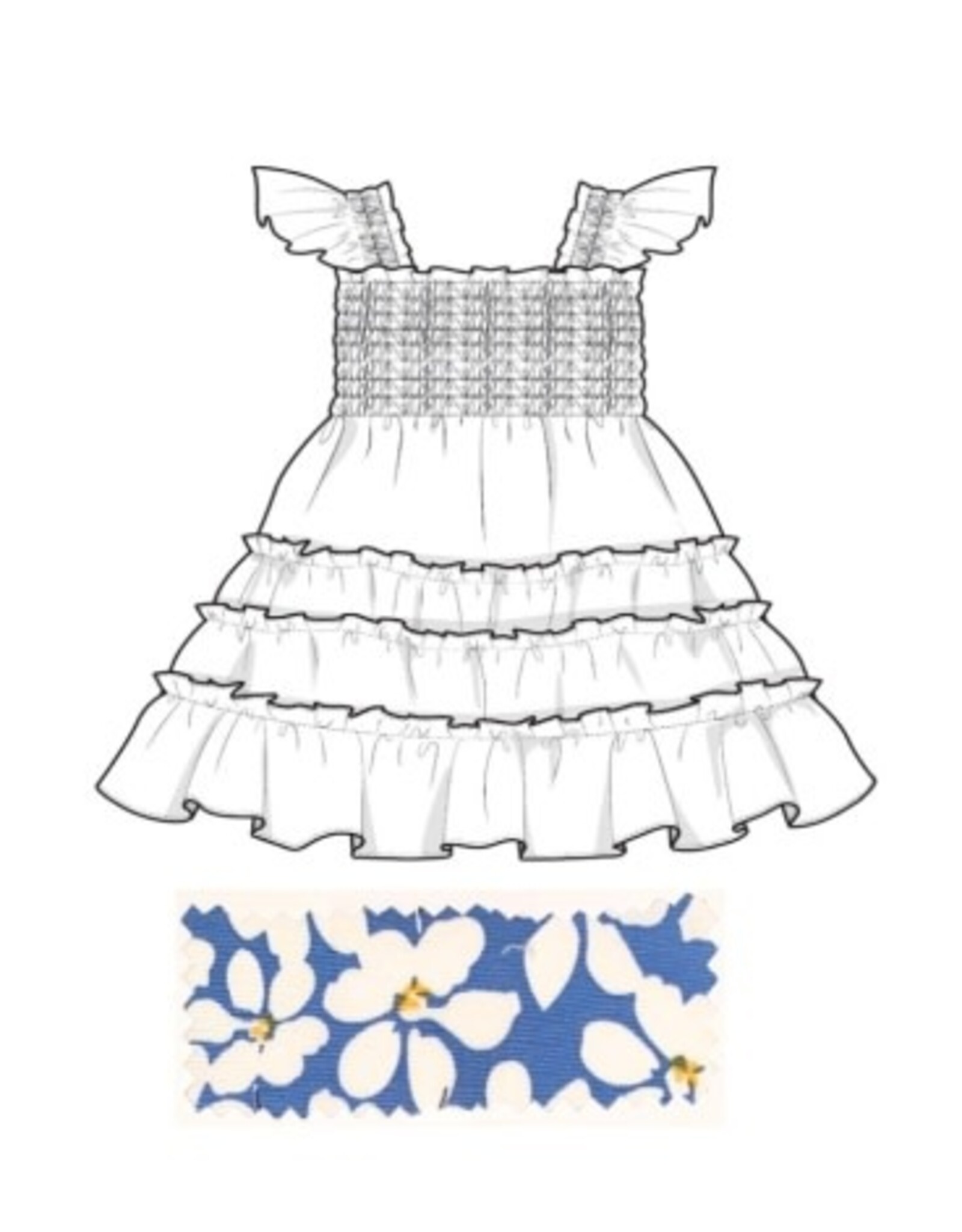 Bisby Twirl Dress, Piccadilly Blue