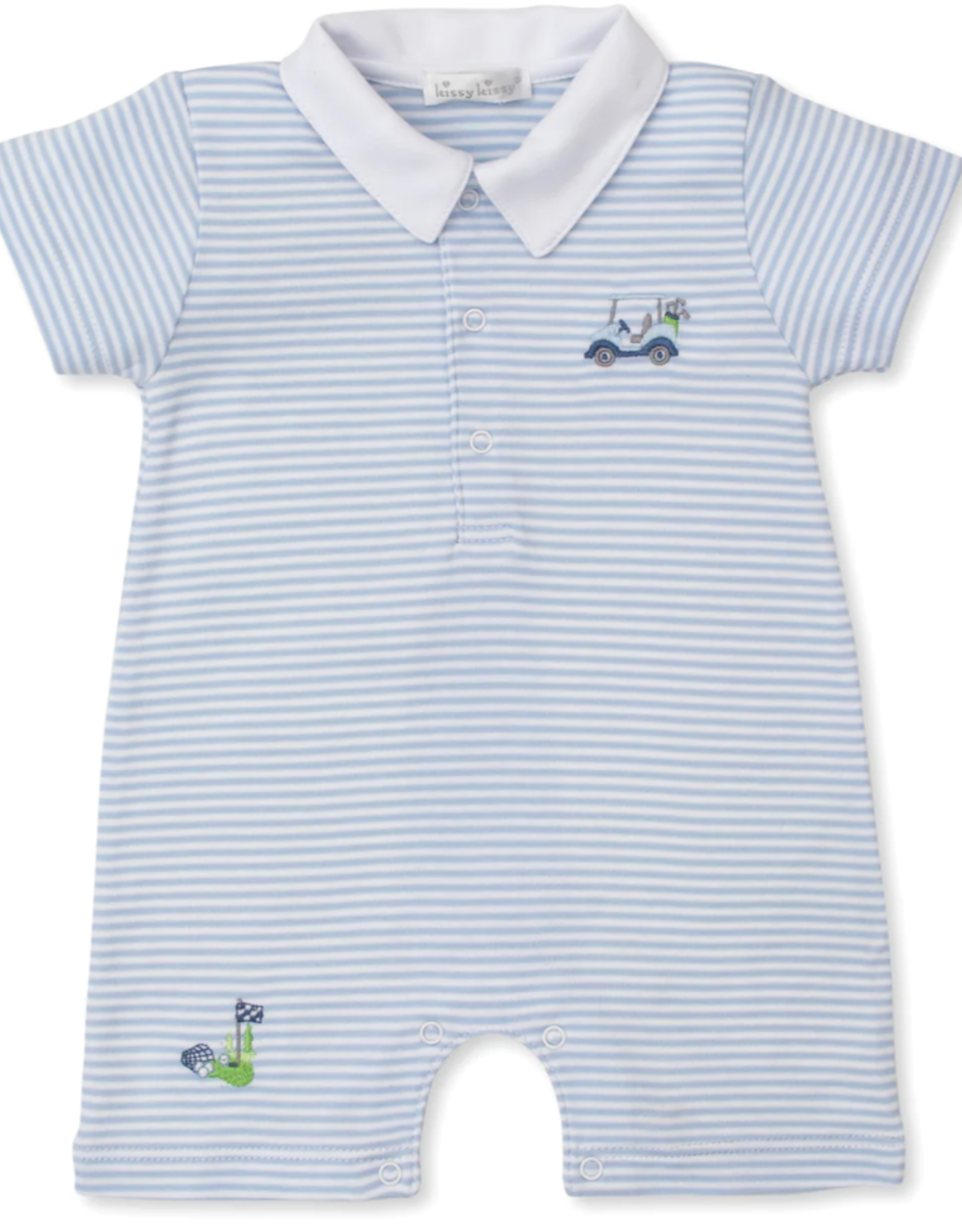 Kissy Kissy Light Blue Golf Cart Embroidered Playsuit