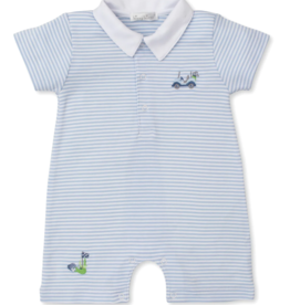 Kissy Kissy Light Blue Golf Cart Embroidered Playsuit