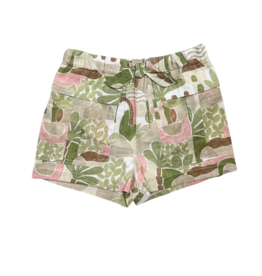 Mayoral Green/Pink/Tan Pattern Shorts