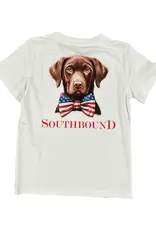SouthBound White American Flag Bow Tie Lab Tee