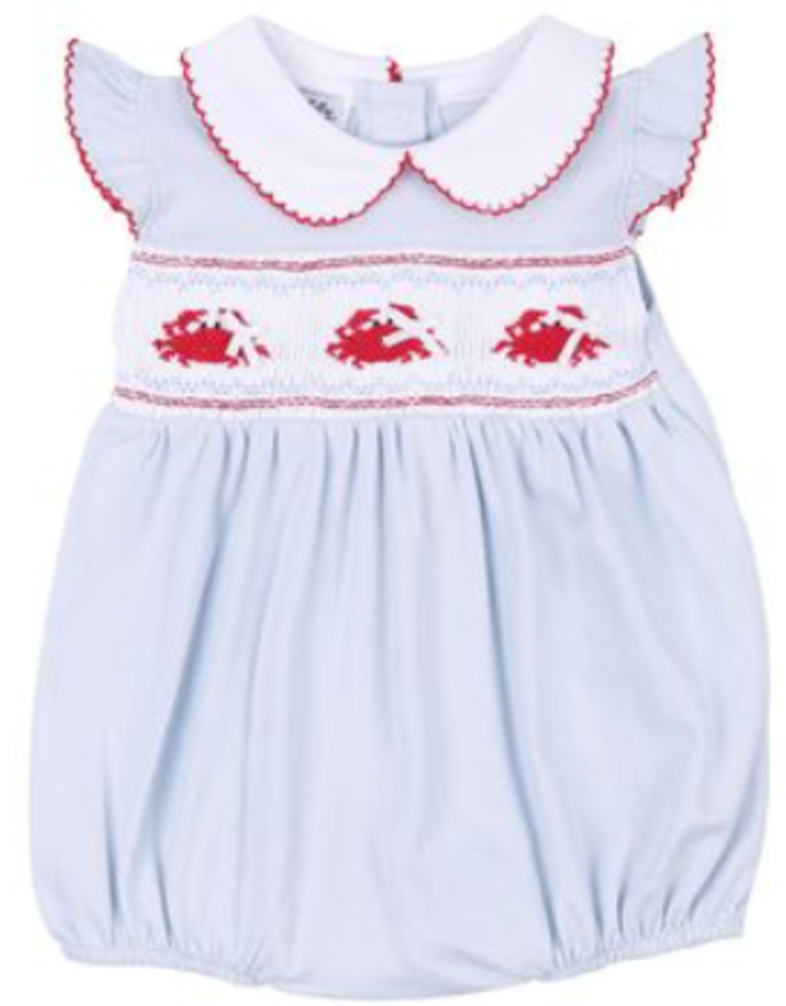 Magnolia Baby Crab Classic Smocked Collared Girl Bubble