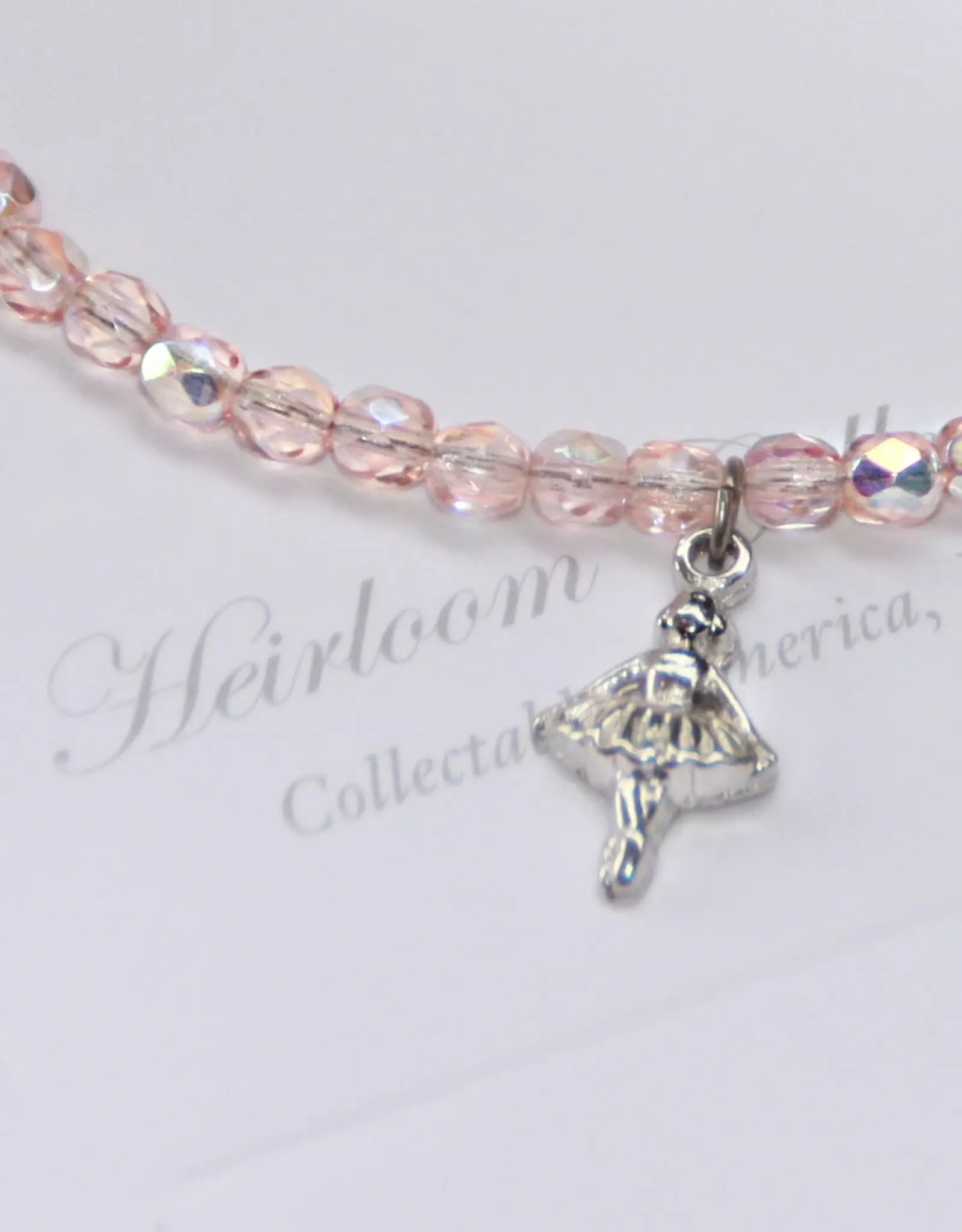 Collectables Dance Ballerina Pink Crystal Bracelet 6"