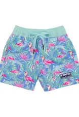 Properly Tied Shordees Swim Trunk Floral Flamingo