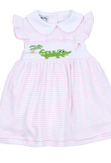 Magnolia Baby Pink Alligators Classics Smocked Flutters Dress