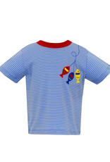 Claire and Charlie Periwinkle Blue Stripe Knit Fish T-Shirt