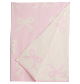 Little English Reversible Knitted Blanket - Pink Bows