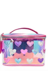 OMG Accessories Berry Hearts Clear Train Case