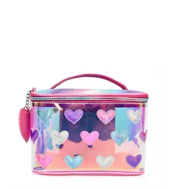OMG Accessories Berry Hearts Clear Train Case