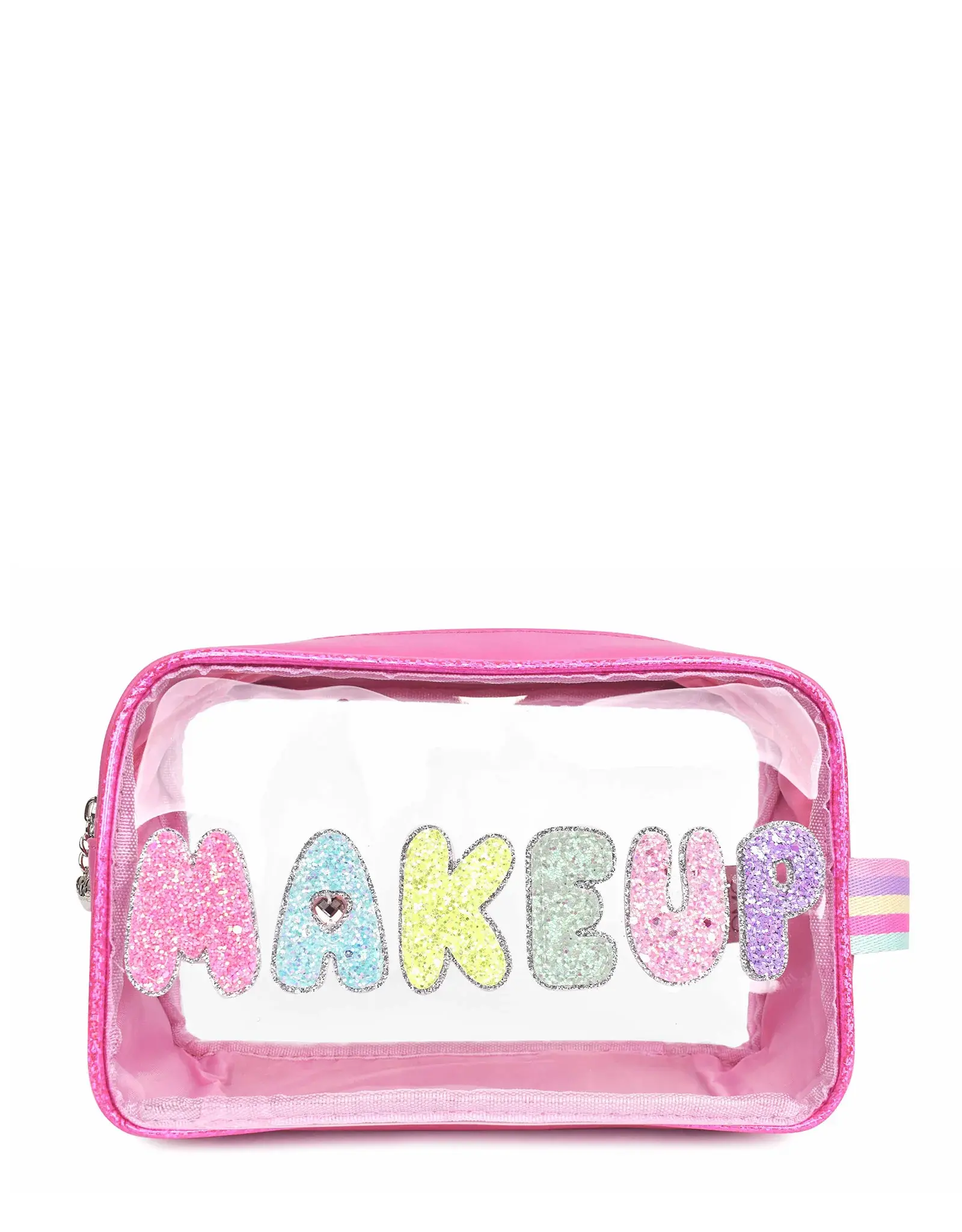 OMG Accessories Flamingo MAKEUP Rainbow Clear Pouch