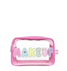 OMG Accessories Flamingo MAKEUP Rainbow Clear Pouch