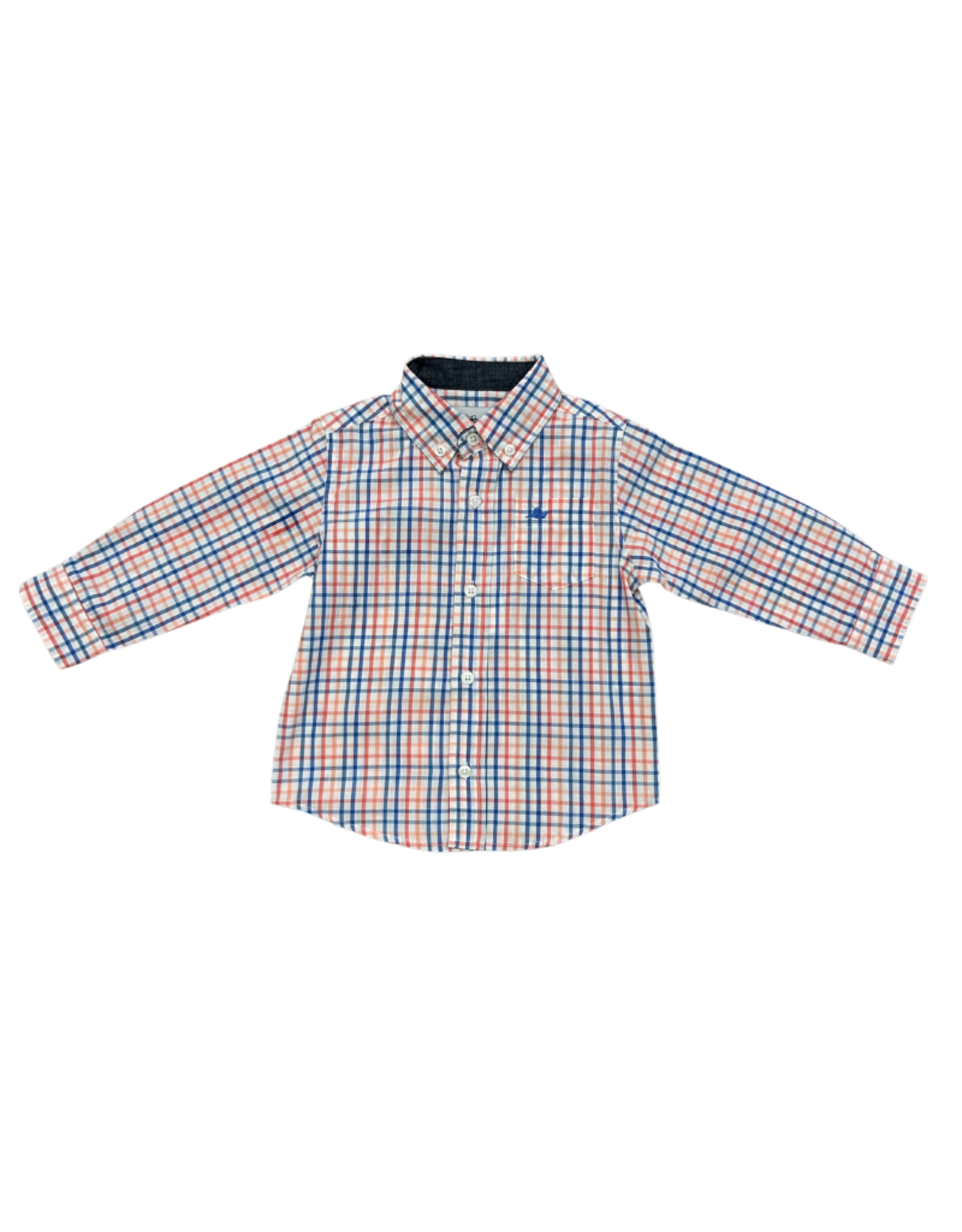 SouthBound Long Sleeve Dress Shirt - Regatta/Blue/Peach/Coral