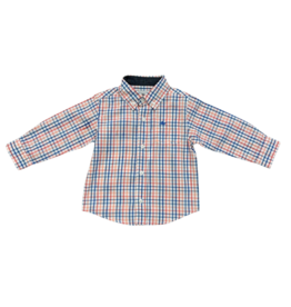 SouthBound Long Sleeve Dress Shirt - Regatta/Blue/Peach/Coral