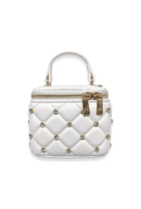 Embellished Vanity Quilted Purse, White