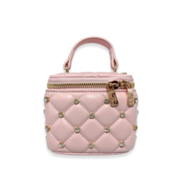 Embellished Vanity Quilted Purse, Pink
