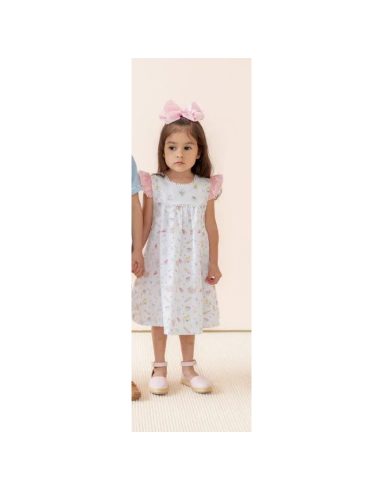 La Boutique by Dondolo Picnic Dress, Pink & White