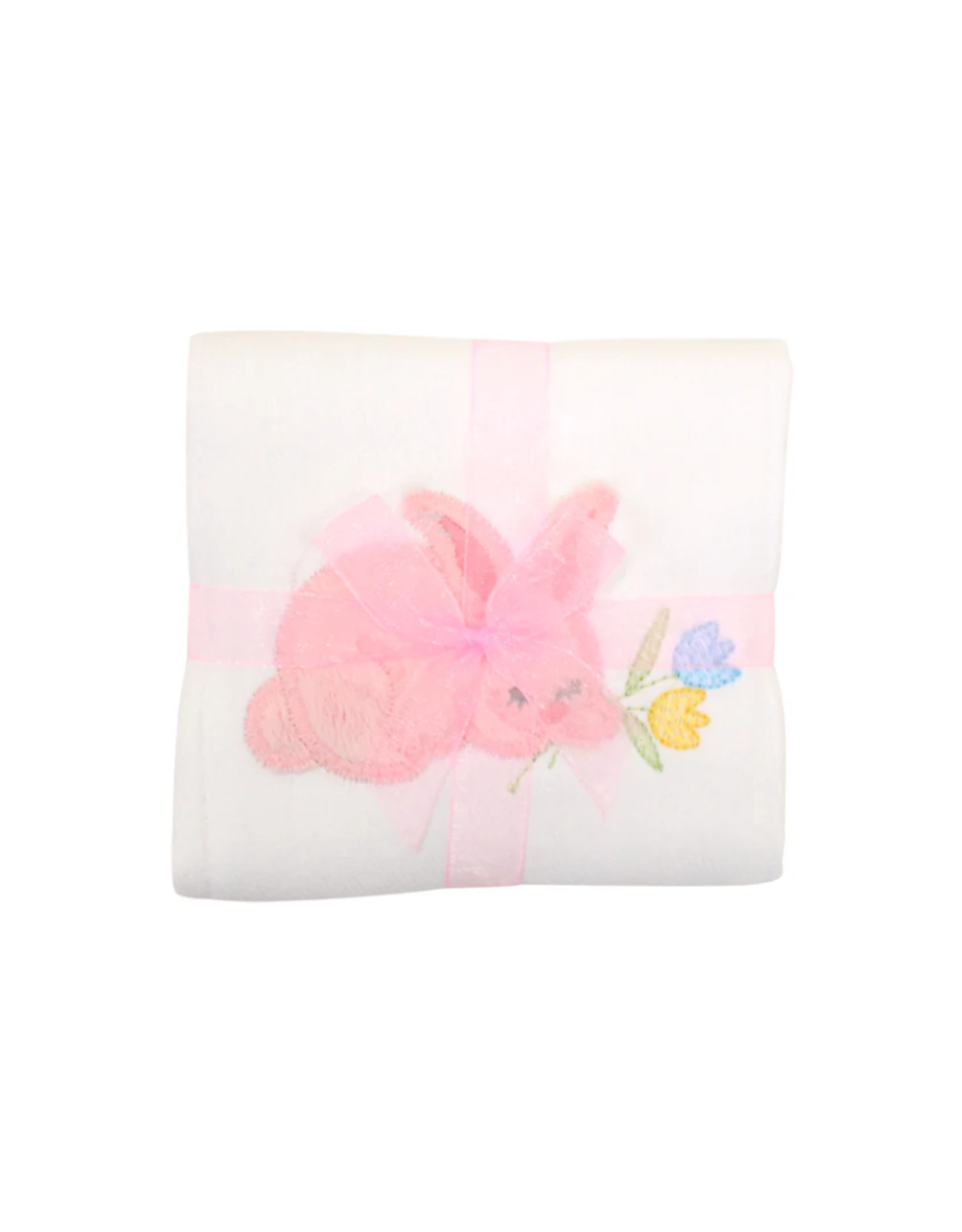 3 Marthas Bunny Applique Burp, Pink
