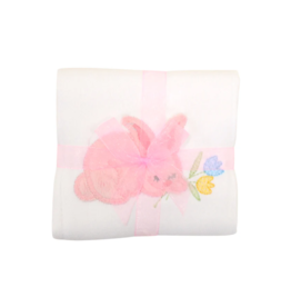 3 Marthas Bunny Applique Burp, Pink