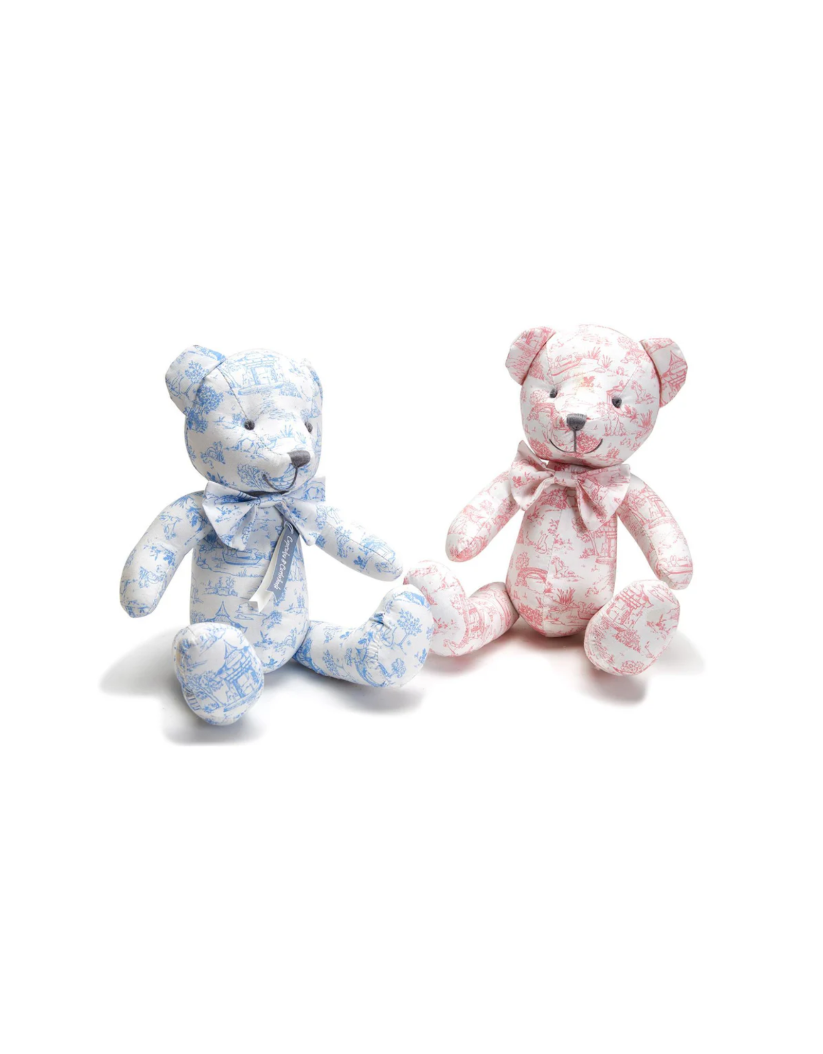 Two's Company Toile Pattern Teddy Bear