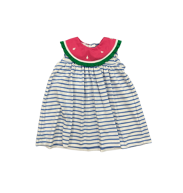 Claire and Charlie Watermelon Blue Knit Stripe Dress