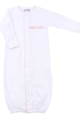 Magnolia Baby White Little Sister Pink Embroidered Converter Gown
